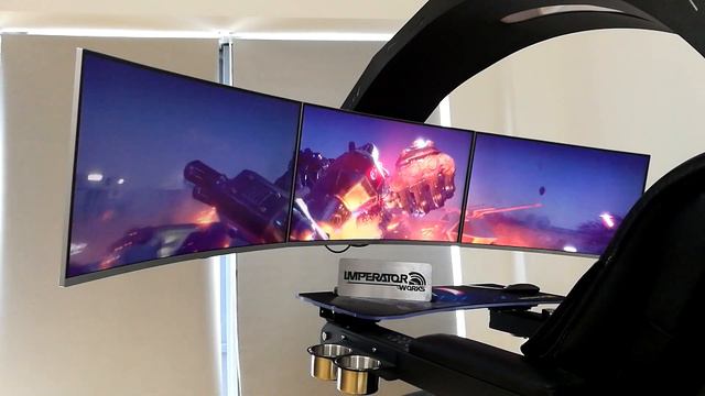 Playing Rage 2 triple monitors 32 7680 X 1440 with IW-R1 CHAIR! смотреть онлайн