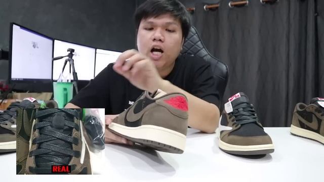 Air Jordan 1 Travis Scott Low แท้ 30,000 VS ปลอม 6,900 PKGOD смотреть онлайн