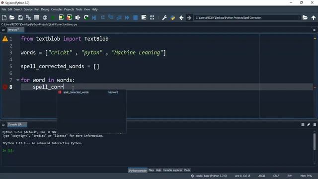 Spell Correction Using Python || Python Projects in Telugu || Text Blob || Nerchuko смотреть онлайн