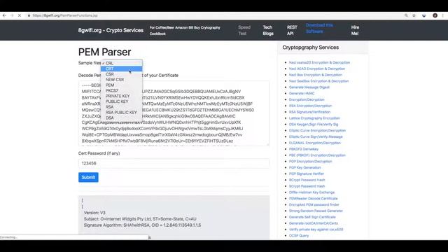 parse openssl pem file online смотреть онлайн