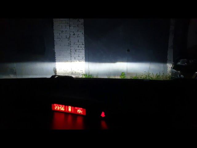 Светодиодные лампы H7 Kia Ceed тест у стены