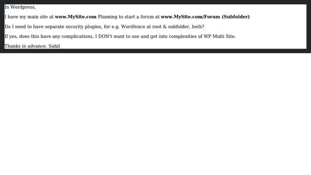 Wordpress: Need of separate security plugins for both root and subfolder sites Wordpress? смотреть онлайн