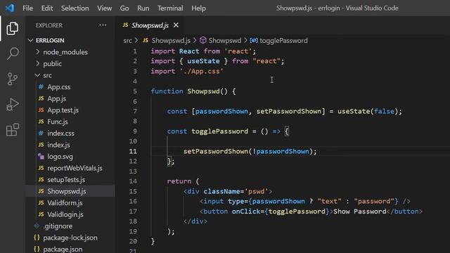 How to make a show or hide password toggle button in Reactjs? show password using button in react смотреть онлайн