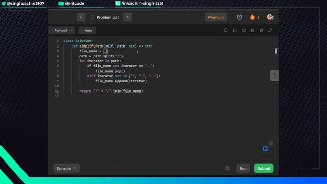 Simplify Path - Leetcode 71 - Python смотреть онлайн