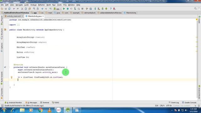 Add And Delete Items Of ListView Part 1 смотреть онлайн