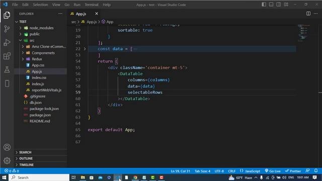 React Data Table Component Tutorial смотреть онлайн