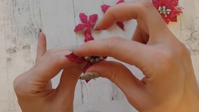 Пуансеттия из фоамирана/DIY/Poinsettia or "Christmas star" from foamiran смотреть онлайн