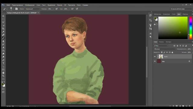 РИСУЕМ В PHOTOSHOP | Портрет в стиле СССР смотреть онлайн