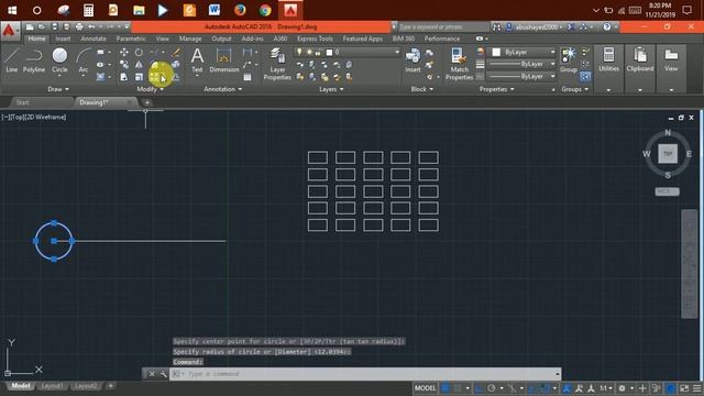 How to draw rectangular array and polar array смотреть онлайн