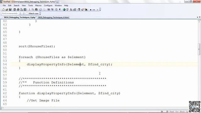 Website Design with PHP & MYSQL - 062 - Functions, Arrays, Strings - Debug Technique (Part 4) смотреть онлайн