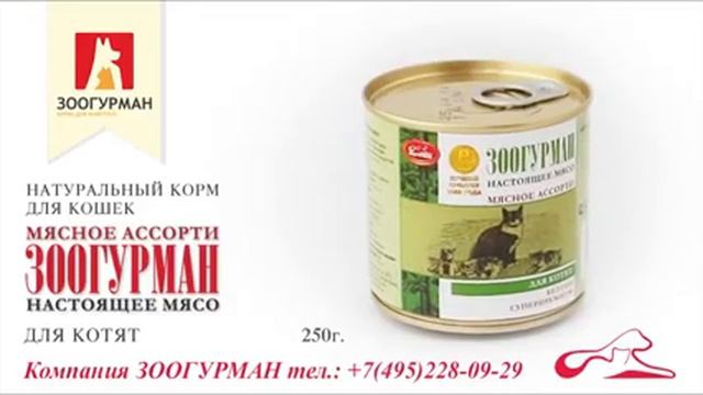 Мясное ассорти для кошек Говядина для котят - Зоогурман смотреть онлайн