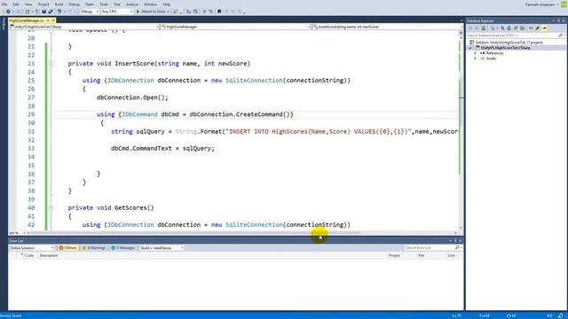 5. Unity tutorial: High score with SQLite - Adding scores смотреть онлайн