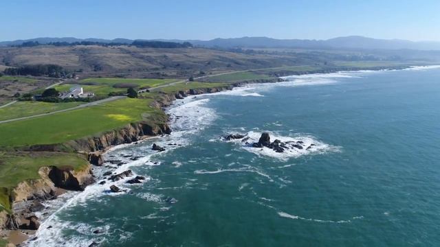 DJI Inspire 2 Drone over Pigeon Point Lighthouse in Pescadero California 1-16-17 смотреть онлайн