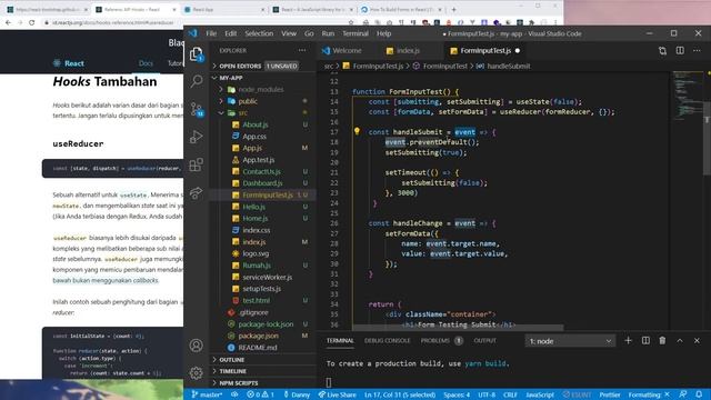 Tutorial Menggunakan Form Dan Hooks di ReactJS (Functional) dengan React Bootstrap смотреть онлайн