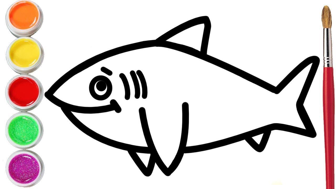 How to draw a shark for children