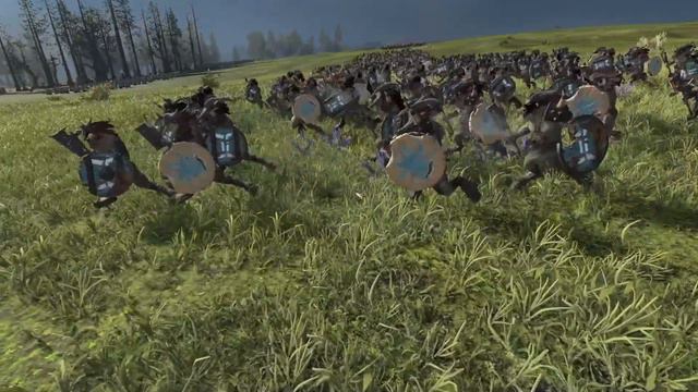 Егеря vs Стадо горов: Total War Warhammer 3. Immortal Empires. тесты юнитов v 2.4.0 смотреть онлайн