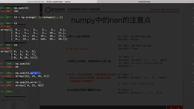 21 数据分析丨06 numpy中的nan和常用方法丨03numpy中的nan和常用统计方法 смотреть онлайн