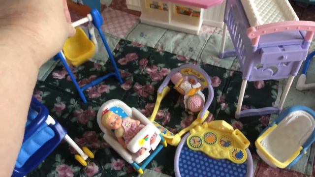 Tiny realistic Barbie and midge babies and furniture, some fisher price happy family смотреть онлайн