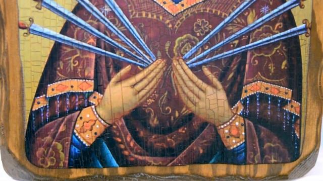 Икона состаренная Семистрельная