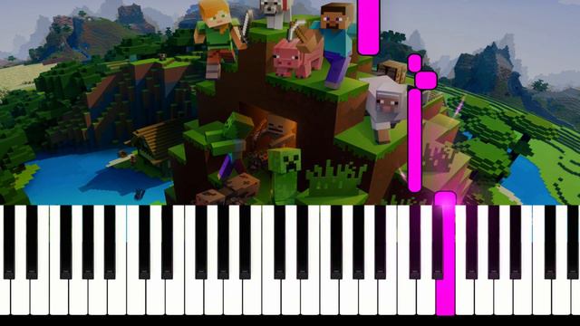 Minecraft Sweden Theme - EASY Piano Tutorial смотреть онлайн