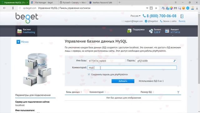 Два способа как установить WordPress на примере хостинга Beget. смотреть онлайн
