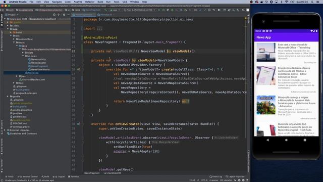 Injeção de Dependência com Hilt no Android (Projeto News App) - Arquitetura MVVM смотреть онлайн