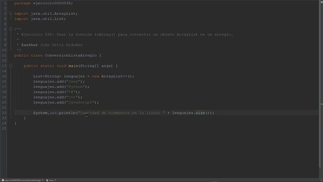 Java Ejercicio: 538 Usar la Función toArray() para Convertir una Lista (ArrayList) en un Arreglo смотреть онлайн