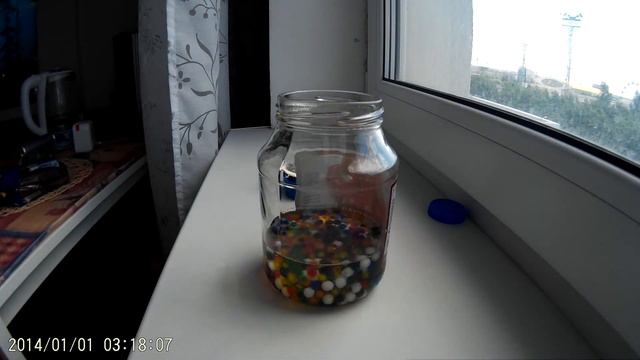 Таймлапс №08. Гидрогель в воде, таймлапс