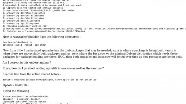 Unix & Linux: How to add apt-utils in aptcache so cowbuilder/pbuilder can use it?