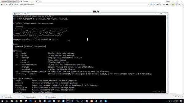 composer install on windows
