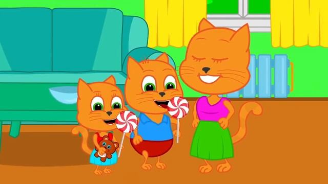? Familia de gatos - Feliz Cumpleaños Animación de Video смотреть онлайн