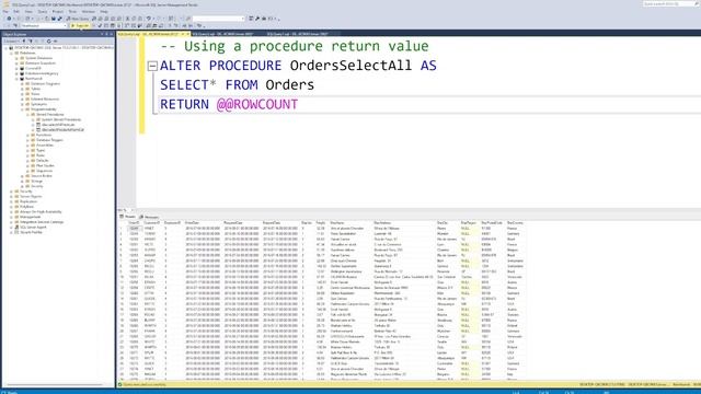 Microsoft SQL Server: PROCEDURE RETURN VALUES in 3 minutes смотреть онлайн