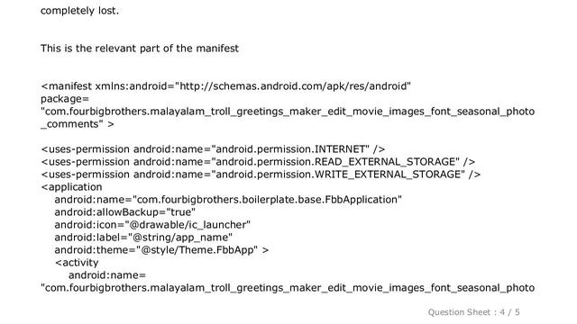 Android : ActivityManager: Exception thrown when launching activities java.lang.IllegalArgumentExce смотреть онлайн