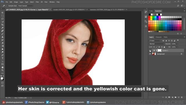 Correct Skin Tone with One Click in Photoshop - Color Correction with Eyedropper Tutorial смотреть онлайн