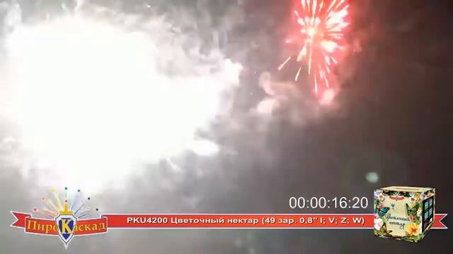 Цветочный нектар PKU4200 салют от Пиро-Каскад 2019г.