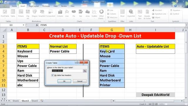 Data Validation Auto Updating DropDown List In Excel Hindi || Dynamic DropDown List смотреть онлайн