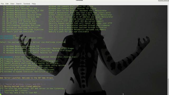PyInjector Shellcode injection Using Social Engineering toolkit on kali linux смотреть онлайн