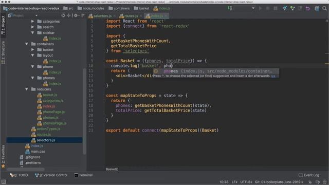 Магазин на React-Redux. Урок 14. Подготавливаем данные для страницы корзины смотреть онлайн