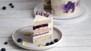 Ванильный торт с черникой и лимонным курдом | Нежный летний торт | Черничный ганаш | Klara_cake