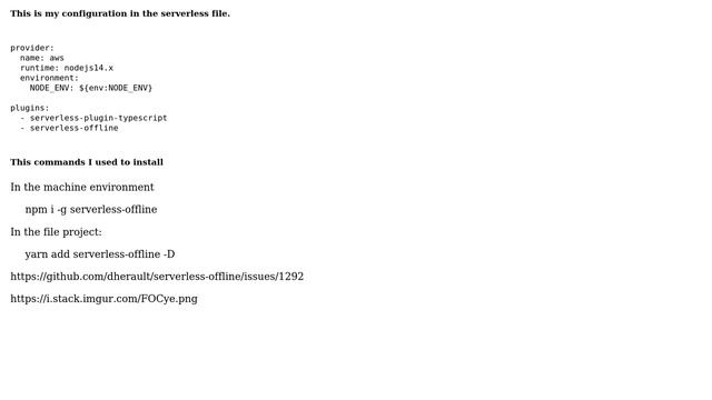 Serverless command "offline" not found Node 14.X смотреть онлайн