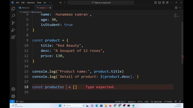 How to declare an object in TypeScript? With code examples. смотреть онлайн