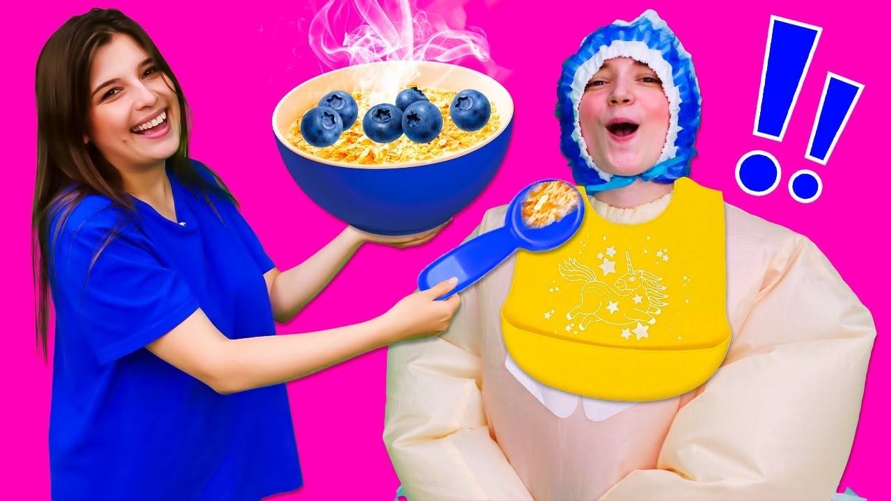 Щенячий Патруль и Маша кормят большого младенца! Готовим кукурузную кашу - видео для детей смотреть онлайн