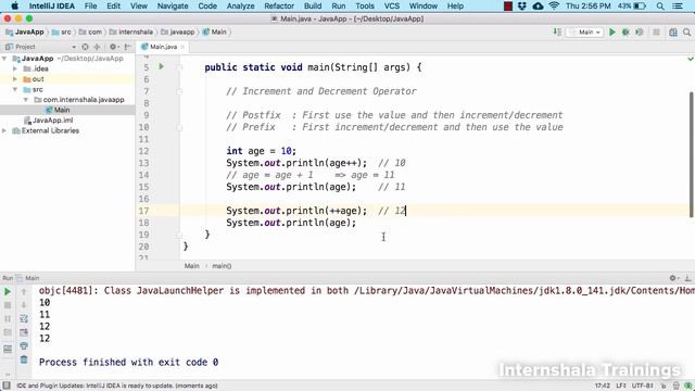 Postfix Prefix Increment Decrement opearator in java | #java смотреть онлайн