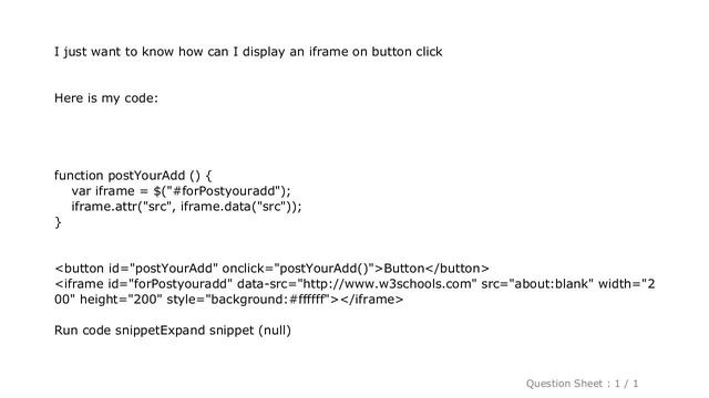 HTML : How to display an iframe on button click смотреть онлайн