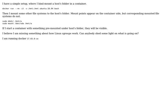 DevOps & SysAdmins: Host mountpoint inside docker volume inconsistency смотреть онлайн