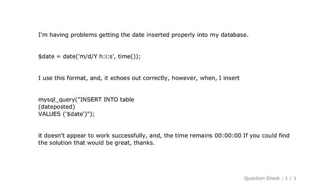 MySQL : Insert current date in datetime format mySQL смотреть онлайн