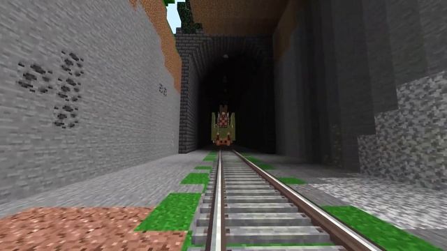 Create mod Паровоз П36 с пассажирским поездом | A steam train in minecraft смотреть онлайн
