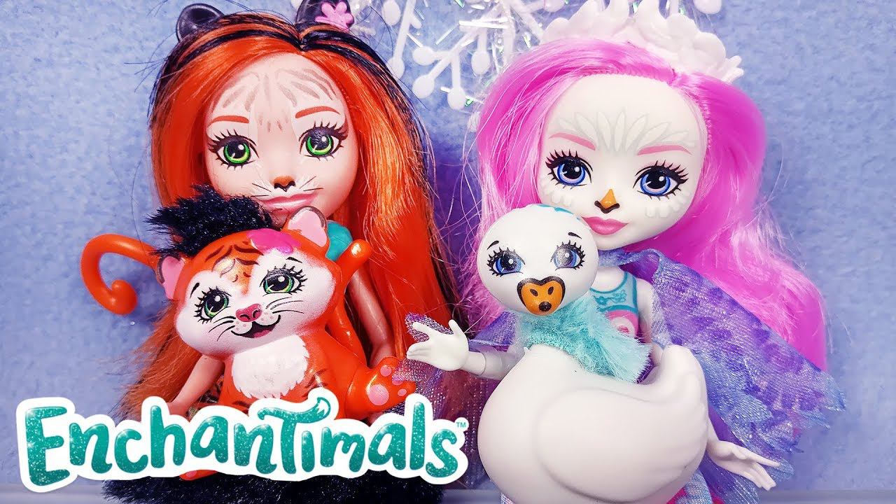 Тензи Тигра и Саффи Лебедь - обзор кукол Энчантималс (Enchantimals) смотреть онлайн