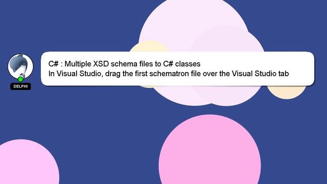 C# : Multiple XSD schema files to C# classes смотреть онлайн