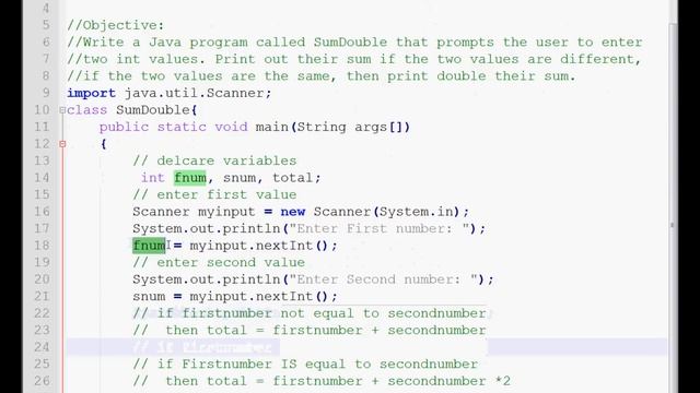 Exercise 2 Week 2 - Java Tutorial Sum Double IF Statements смотреть онлайн